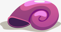 紫色卡通贝壳素材