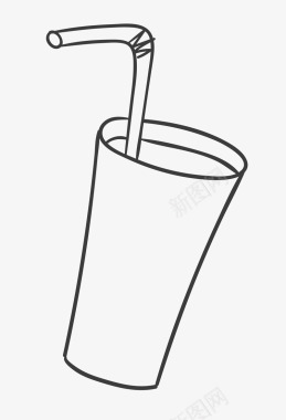 手绘计算机可爱卡通奶茶杯子图标图标