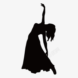 街头文化穿长裙跳舞的女生剪影矢量图图标高清图片