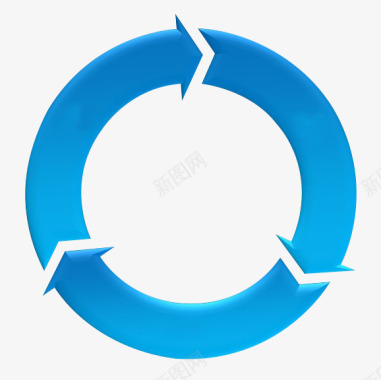 蓝色循环箭头图标图标