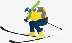 冬天帅气的滑雪运动员素材