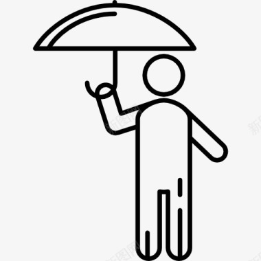 冬天的人坚持人与伞图标图标