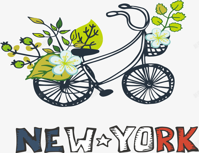 自行车骑遍纽约png免抠素材_88icon https://88icon.com 旅游 美国纽约 自行车 装饰