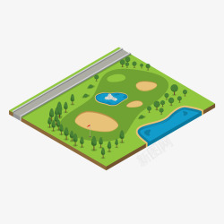 绿色高端地产高尔夫球场地高清图片