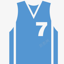 蓝色7号篮球服插画矢量图素材