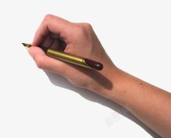 拿钢笔写字的手素材