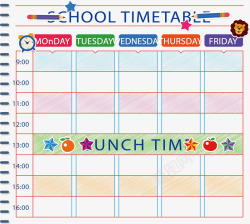 彩色格子课程表素材