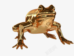 创意精美金属黄金质感青蛙摆件素材