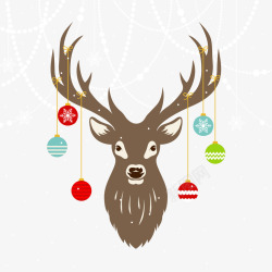 麋鹿头男性圣诞节麋鹿插画矢量图高清图片