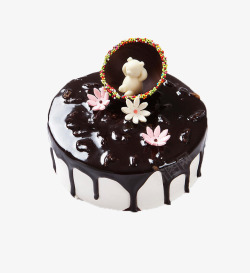 面包房烘焙标签小熊蛋糕巧克力奶油高清图片