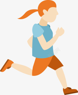 奔跑人失衡图扁平化奔跑的女孩图矢量图高清图片