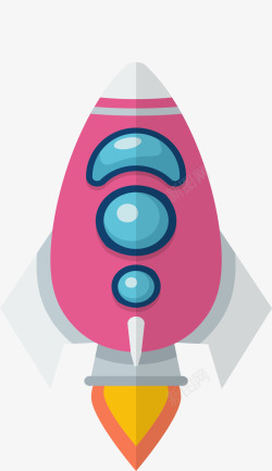 粉红色卡通的火箭矢量图素材