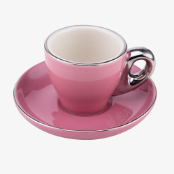 粉色咖啡杯碟餐具素材
