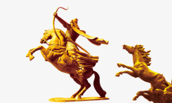 金色骑马将军雕像素材