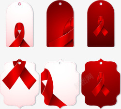 欧式可爱红色艾滋病主题矢量图素材