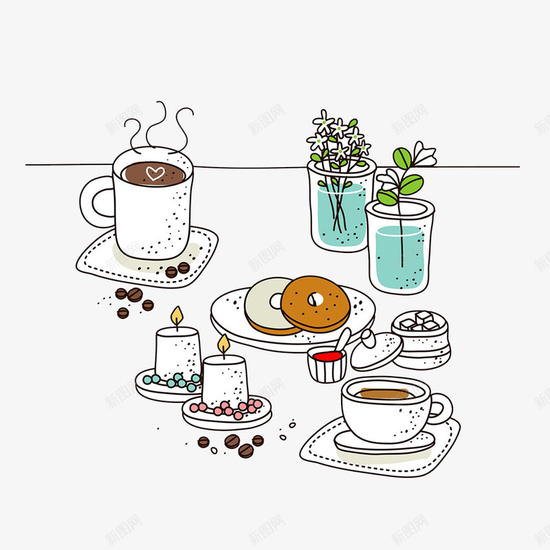 咖啡店插画png免抠素材_88icon https://88icon.com COFFEE 咖啡 咖啡店插画 咖啡插画海报 复古插画