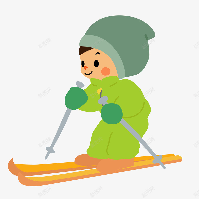 冬天可爱小朋友在滑雪图矢量图ai免抠素材_88icon https://88icon.com 人物 免抠图 冬天 可爱 小人 小孩子 带着帽子的小朋友 滑雪 矢量图