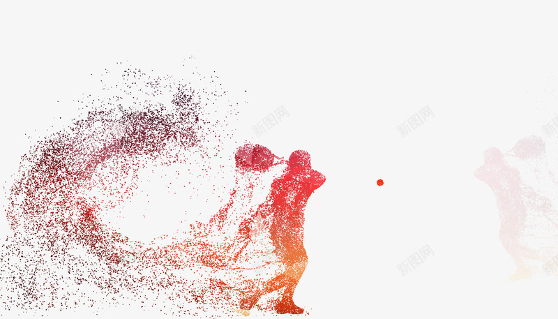 网球圆点粒子剪影psd免抠素材_88icon https://88icon.com 体育 对打 粒子 粒子剪影 粒子圆点 红色 网球 色彩 运动 运动会