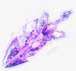 剑发光的剑紫色剑装饰素材