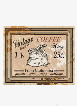 咖啡豆复古贴纸商标矢量图素材
