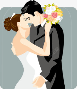 浪漫爱人拥抱亲密婚礼爱人高清图片