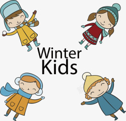 暖冬打雪仗冬天的孩子们高清图片
