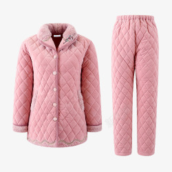 粉色加绒韩版家居服套装素材