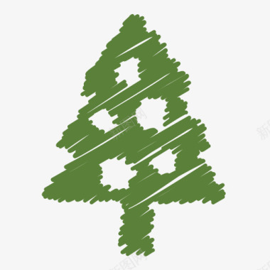 圣诞节装饰假日饰品乱涂树圣诞节图标图标