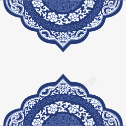 蓝色的青花瓷中国风蓝色青花瓷底纹高清图片