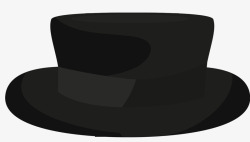 黑色扁平风格礼帽矢量图素材