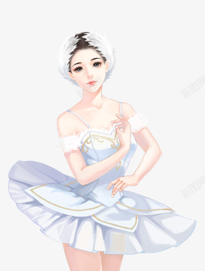 白天鹅芭蕾舞少女手绘png免抠素材_88icon https://88icon.com 少女 白天鹅 芭蕾舞