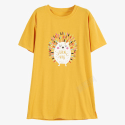 2018夏季黄色卡通T恤素材