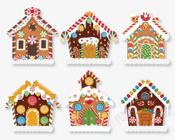 姜饼人的圣诞圣诞节主题姜饼人小屋片矢量图高清图片