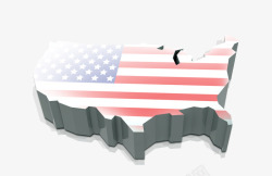美国国旗地图素材
