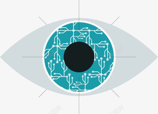 眼睛科技人工智能眼睛图标矢量图图标