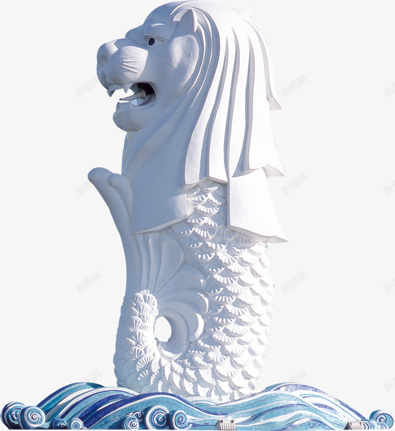 白色新加坡狮头鱼尾雕塑png免抠素材_88icon https://88icon.com 新加坡 白色 雕塑 鱼尾