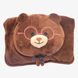 褐色熊立体小熊暖手袋高清图片