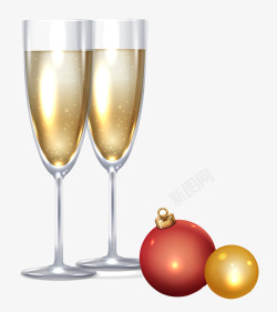 圣诞礼物球圣诞节香槟装饰球高清图片