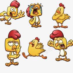 2017卡通黄色表情小鸡鸡年素材