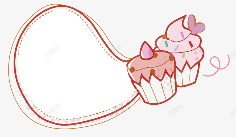 粉色蛋糕线条边框纹理png免抠素材_88icon https://88icon.com 免抠PNG 粉色 线条 蛋糕 边框纹理