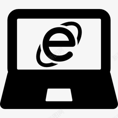 笔记本电脑InternetExplorer徽标在笔记本电脑图标图标