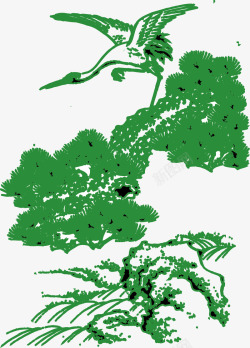 松树纹理山水松树矢量图高清图片