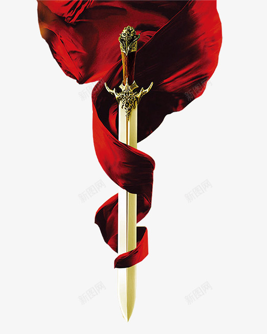 锋利宝剑png免抠素材_88icon https://88icon.com 古典 大宝剑 手绘 武侠古典 武侠小说 武侠游戏 红布 谁与争锋 锋利宝剑