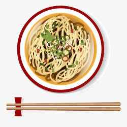 面条和筷子素材