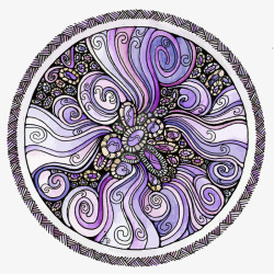 紫色圆形精致花纹矢量图素材