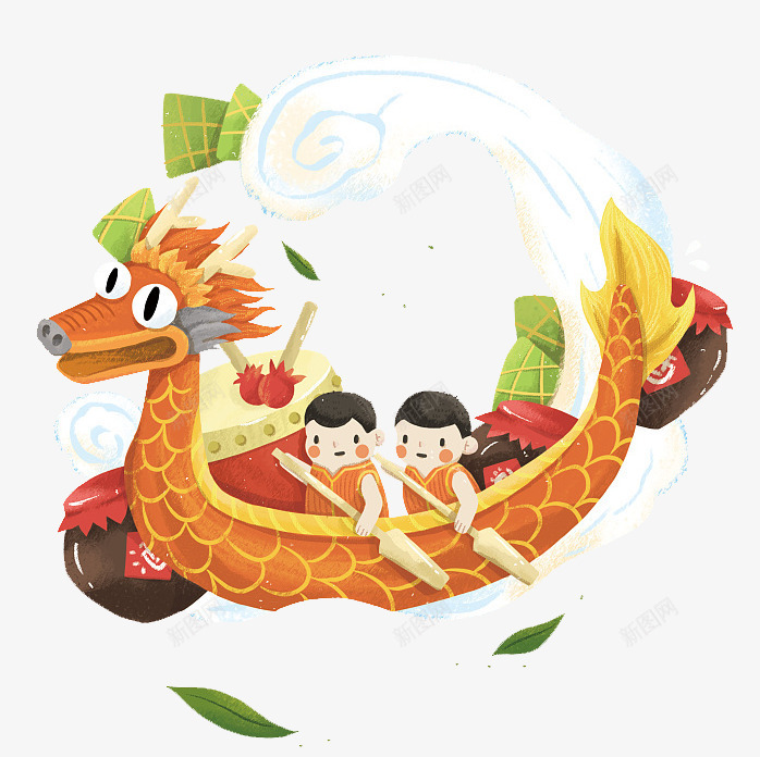 手绘装饰插图端午节赛龙舟插画png免抠素材_88icon https://88icon.com 可爱插图 手绘 插画 端午节 装饰插图 赛龙舟