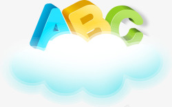 彩色云朵矢量图唯美卡通英语字母ABC云朵标题栏高清图片