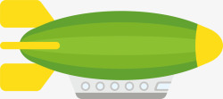 绿色卡通飞艇矢量图素材