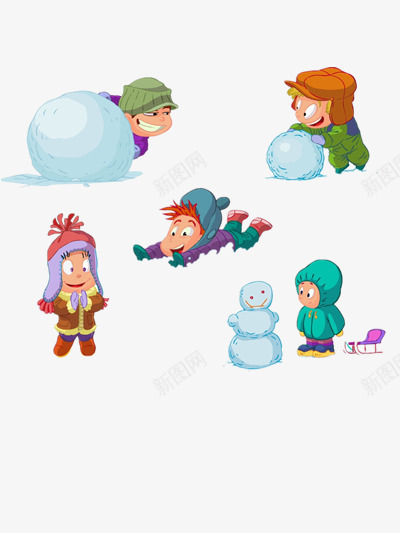 打雪仗的小孩子png免抠素材_88icon https://88icon.com 儿童 冬天 卡通 娱乐