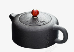 镶玛瑙黑陶茶壶素材